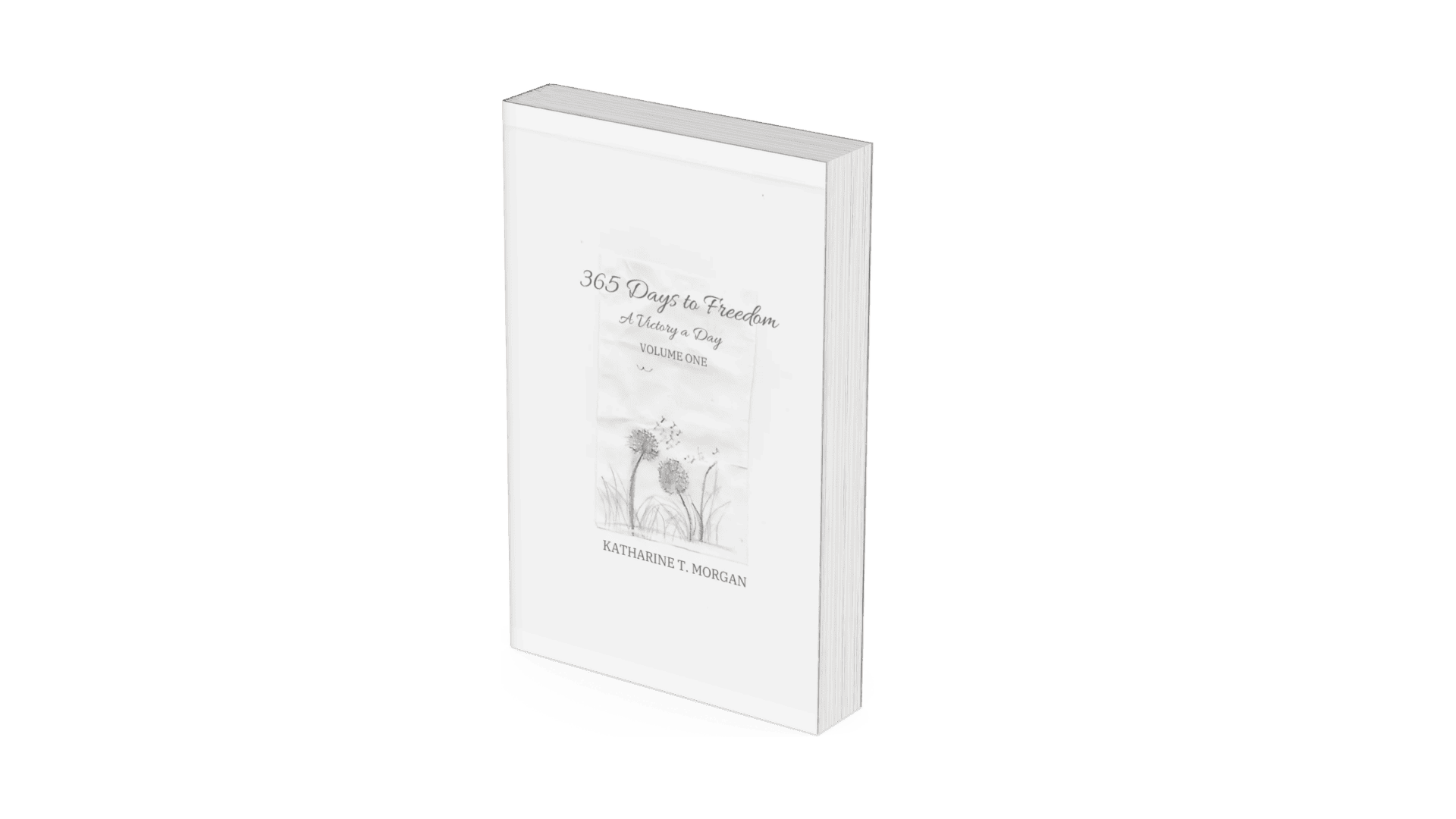 White paperback book on black background